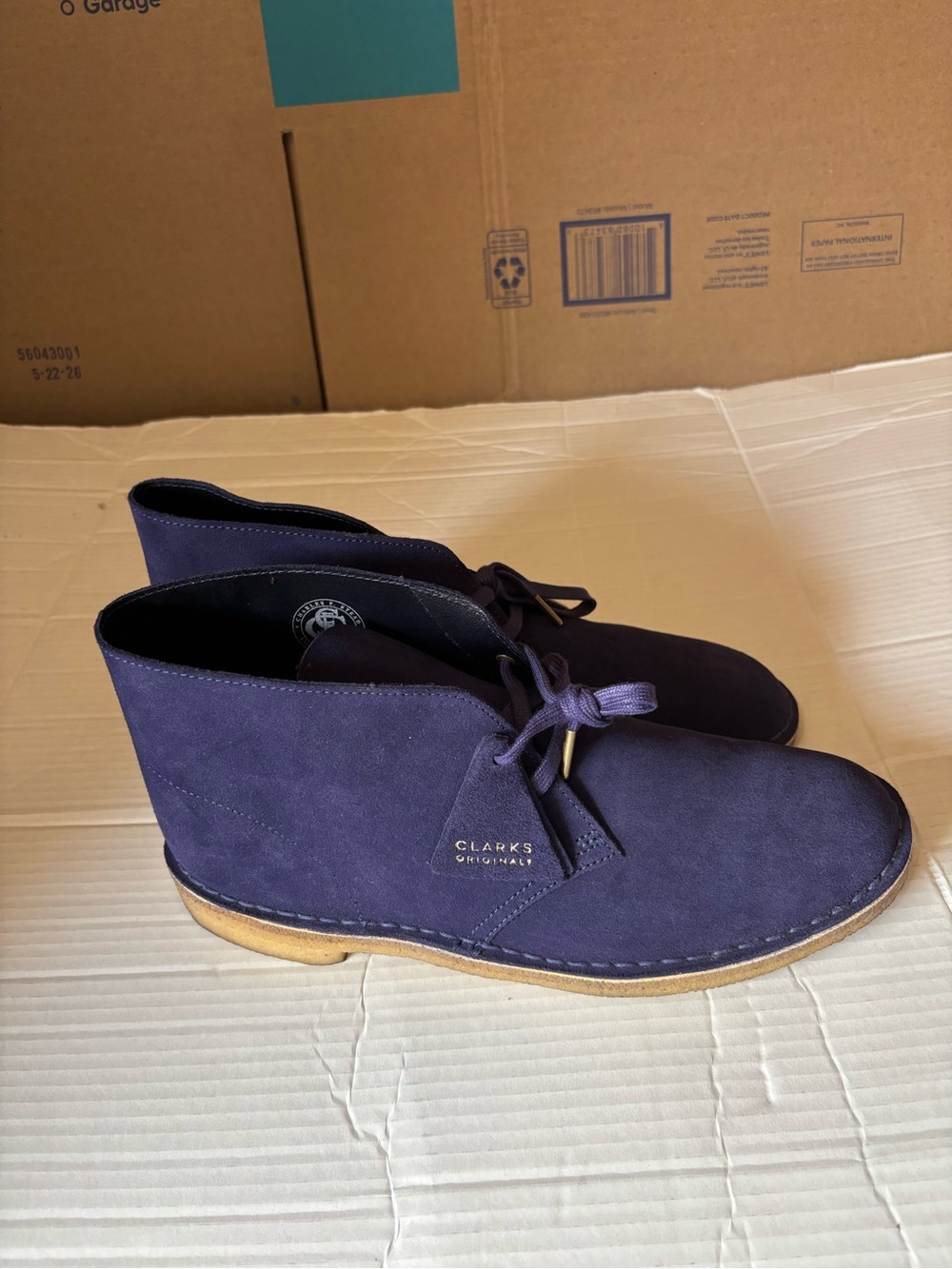 Clarks Men's Navy Desert Boots Deep Purple Size 11.5M